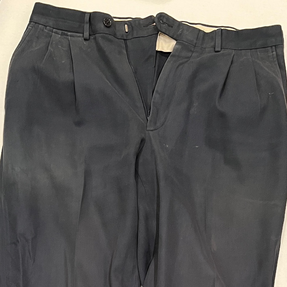 Ermenegildo Zegna 100% Cotton Blue Dress Pants